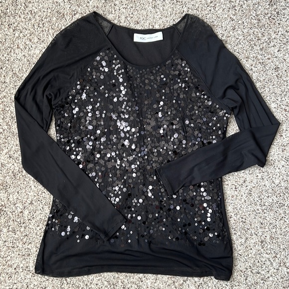10C Derek Lam sequin sheer sleeves black, unused dressy top. - Picture 1 of 6